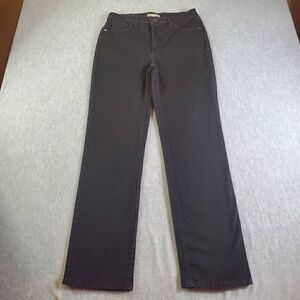 Lee Jeans Womens 12 Medium Black Classic Fit Straight Leg At The Waist Denim